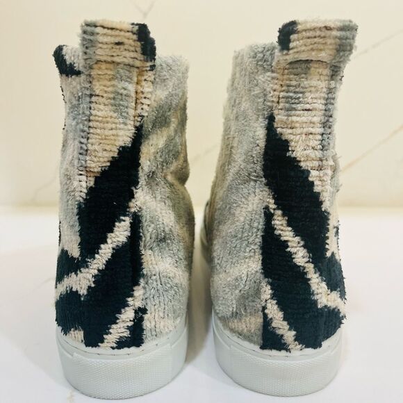 Elysian Silk Velvet Ice Blue Chevon High Tops - Picture 4 of 14